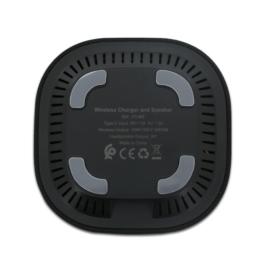 speaker avec chargeur wireless et porte tel