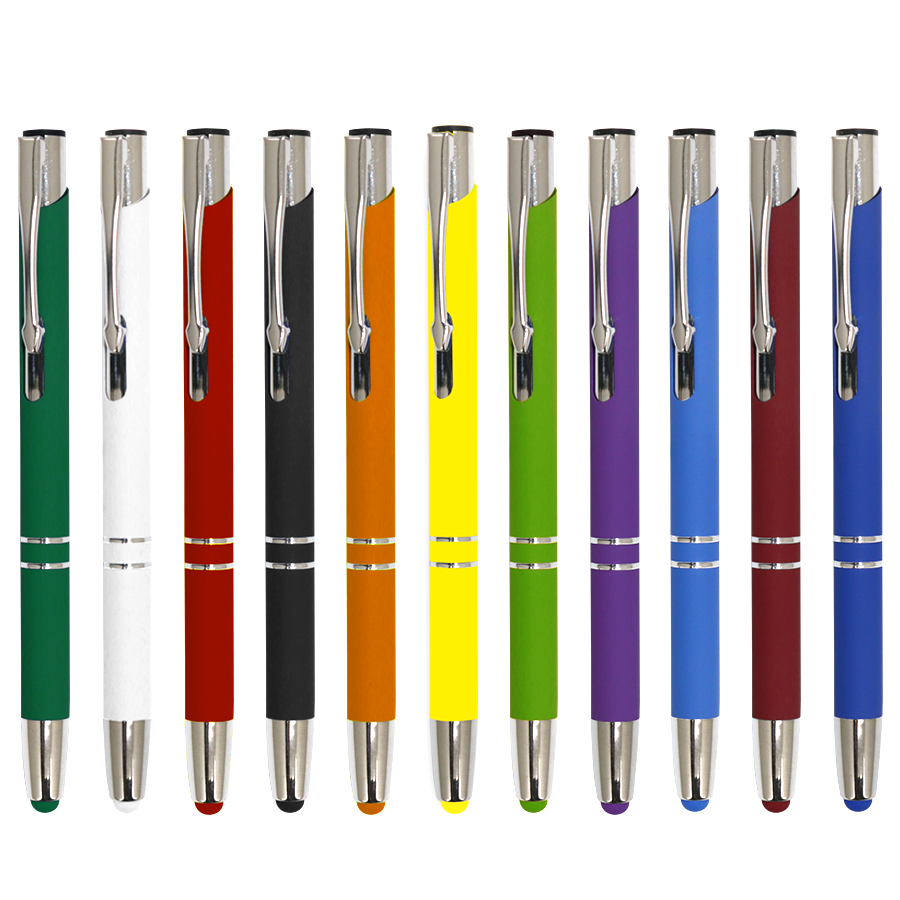 stylo à bille en aluminium soft touch