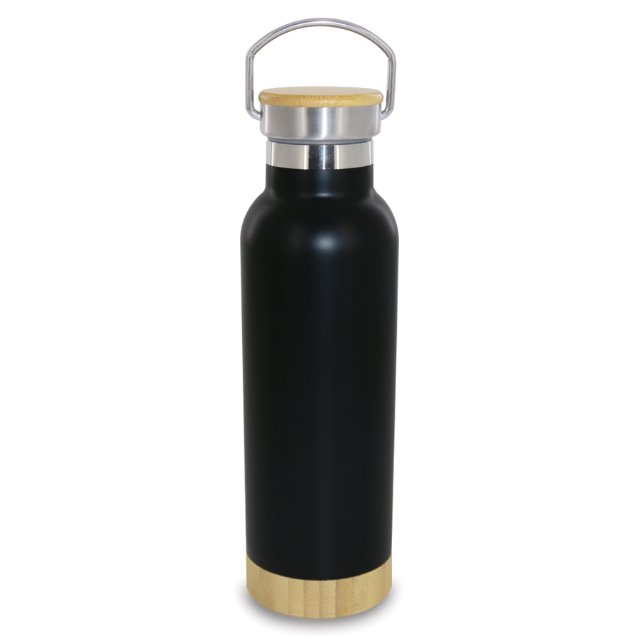 bouteille isotherme en inox et bambou 500 ml