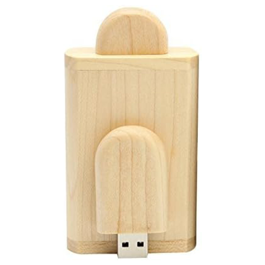 usb 32 gb personnalisable en bois forme oval