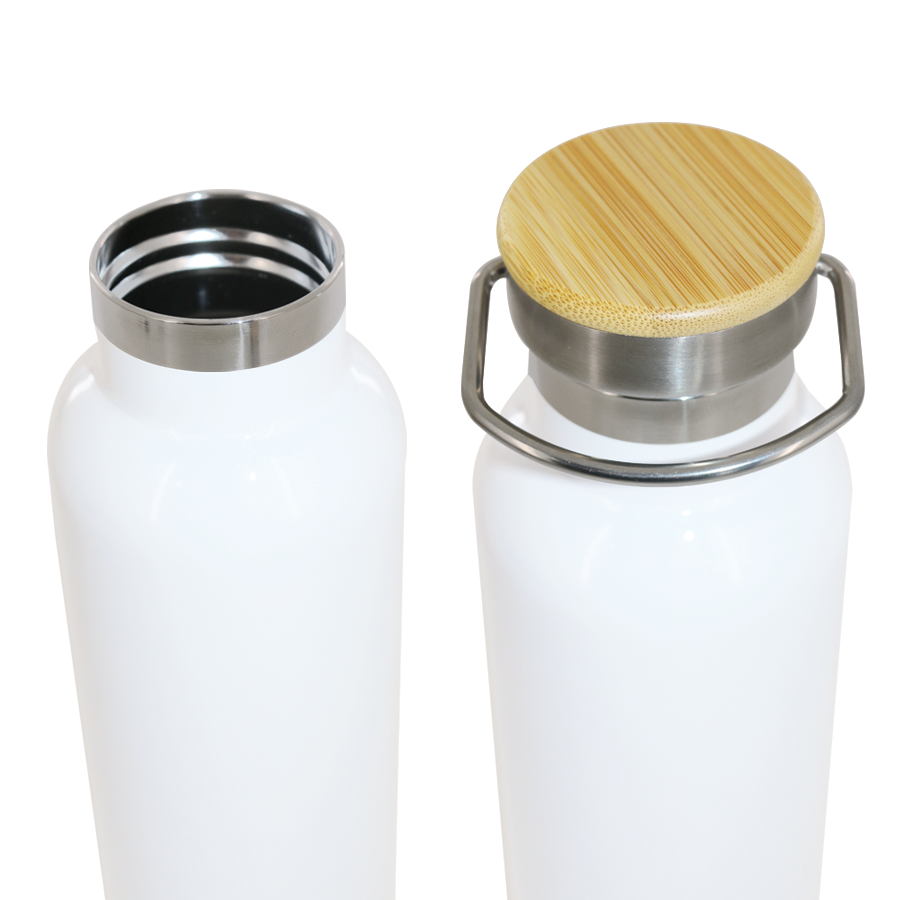 bouteille isotherme en inox et bambou 500 ml