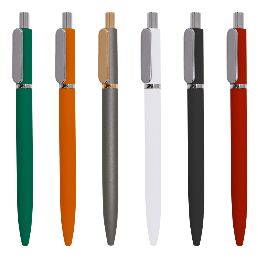 stylo à bille en aluminium soft touch