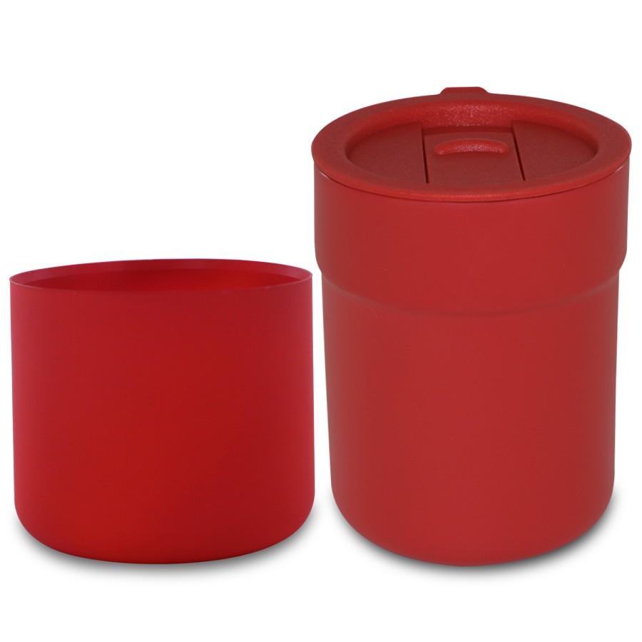 mug à couvercle en porcelaine avec manche en silicone 350 ml