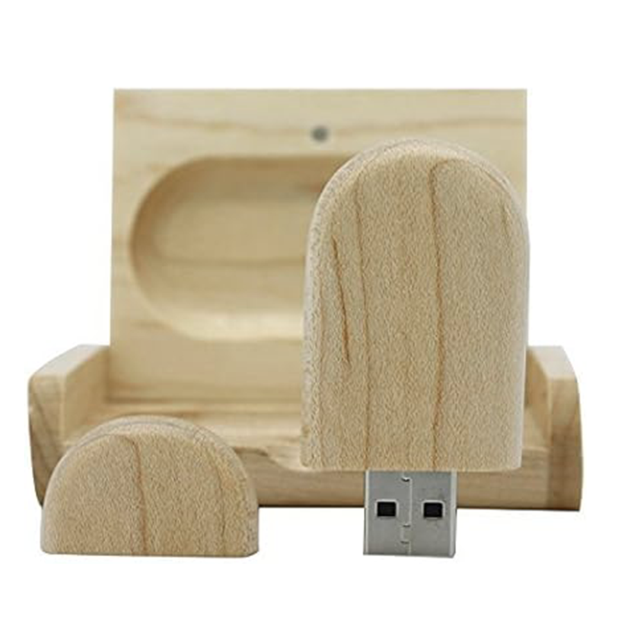 usb 32 gb personnalisable en bois forme oval
