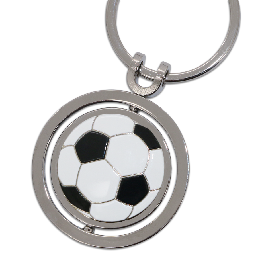 porte-clés design ballon de foot en métal