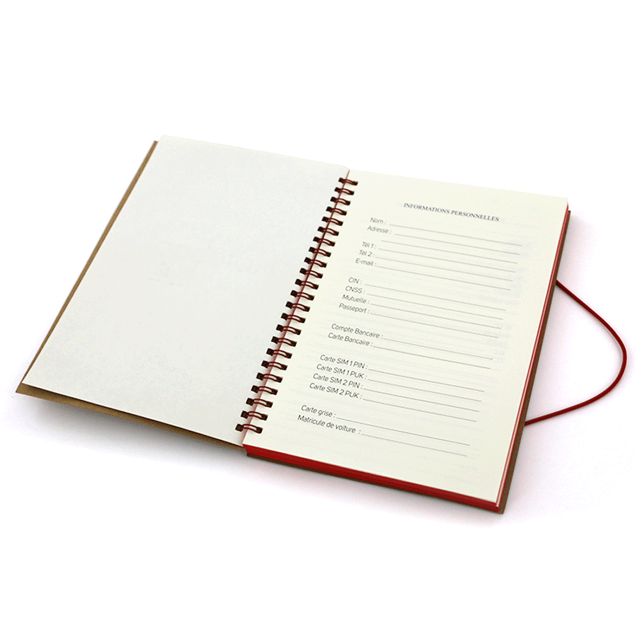 note-book a5  ecologique en carton