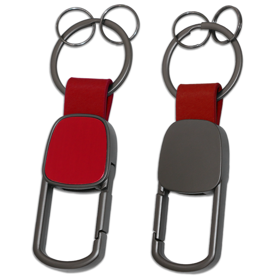 porte-clés en métal et similicuir