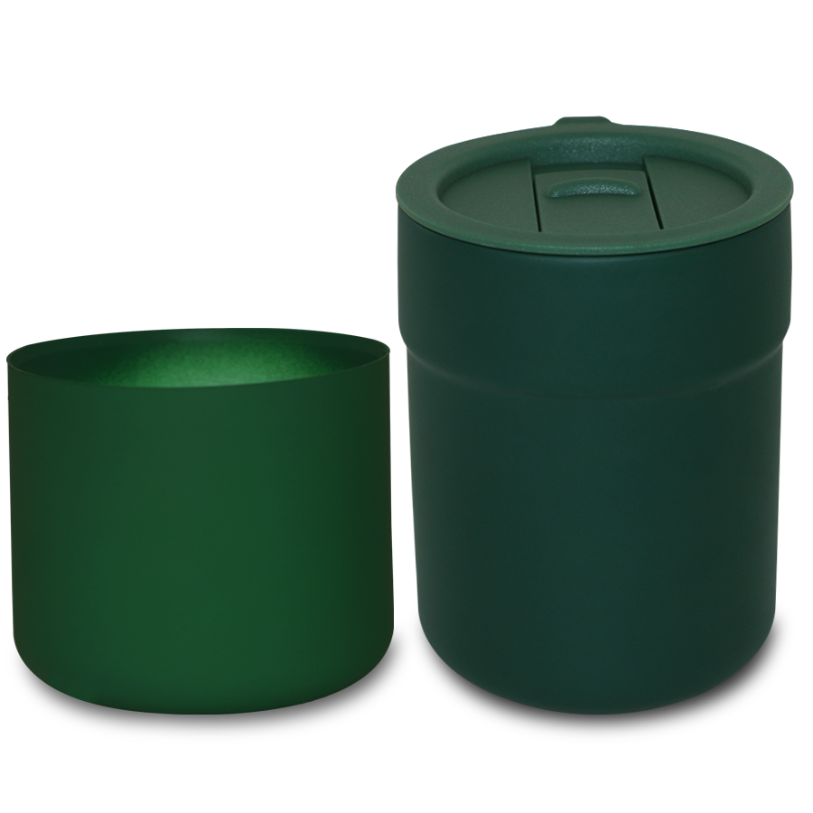 mug à couvercle en porcelaine avec manche en silicone 350 ml