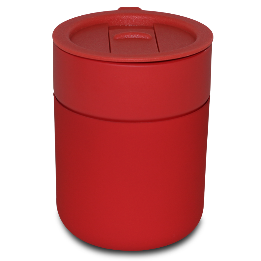 mug à couvercle en porcelaine avec manche en silicone 350 ml