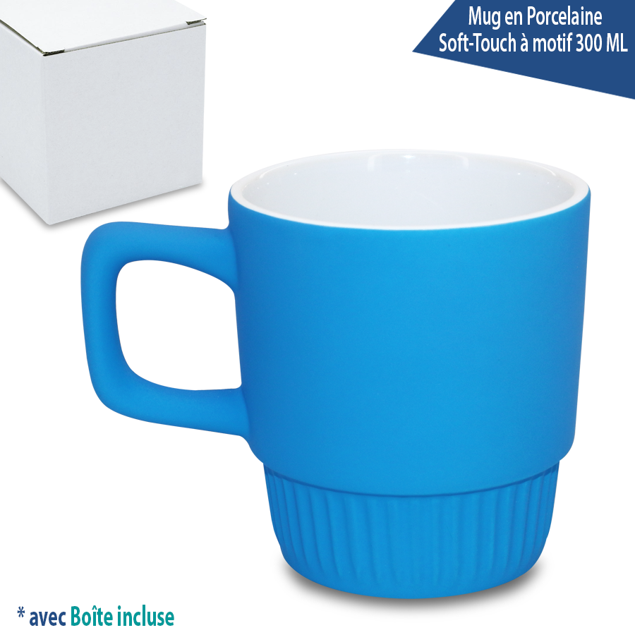 mug en porcelaine soft-touch  à motif 300 ml