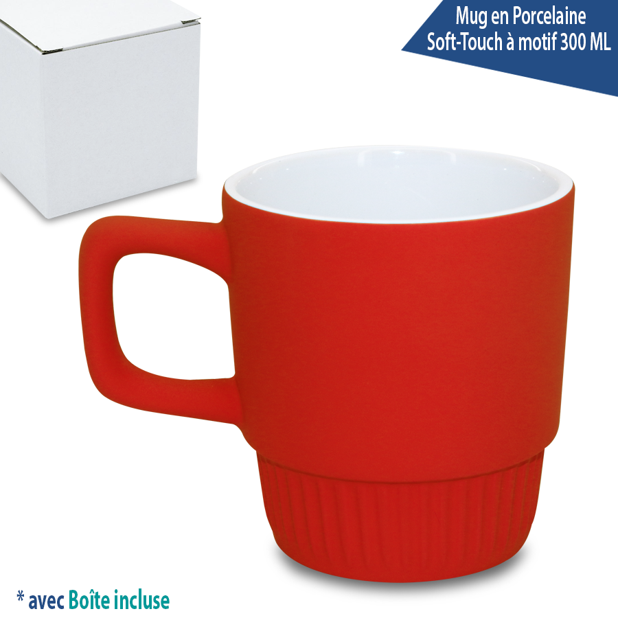 mug en porcelaine soft-touch  à motif 300 ml