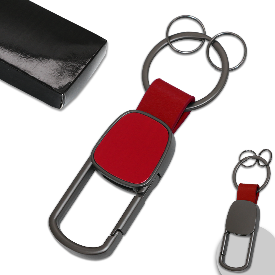 porte-clés en métal et similicuir