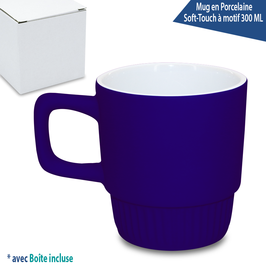 mug en porcelaine soft-touch  à motif 300 ml