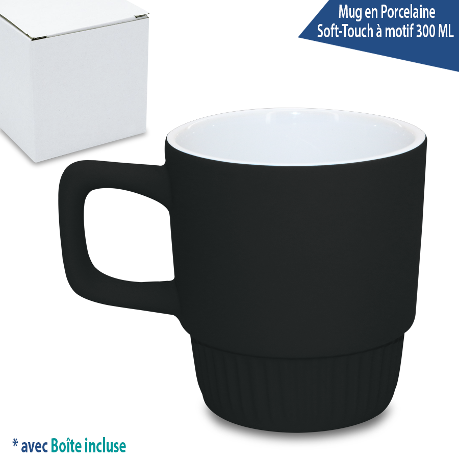 mug en porcelaine soft-touch  à motif 300 ml