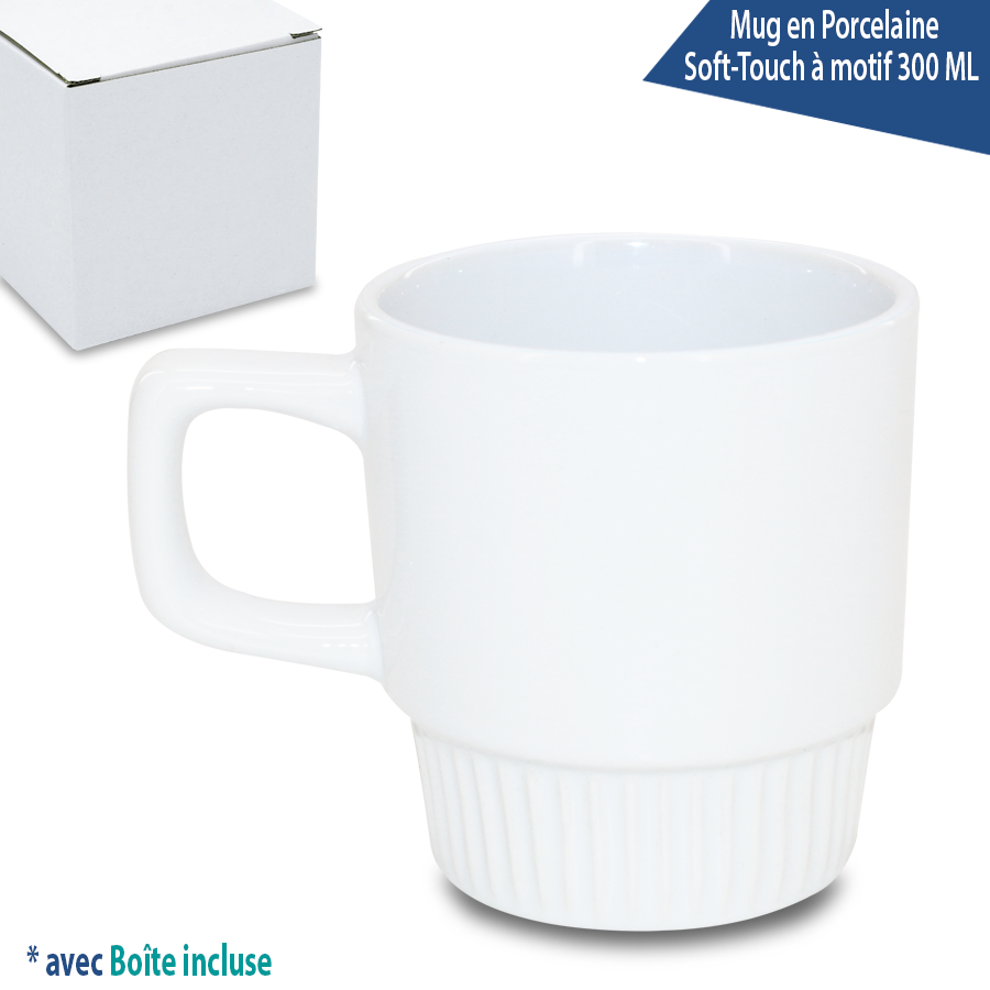 mug en porcelaine soft-touch  à motif 300 ml