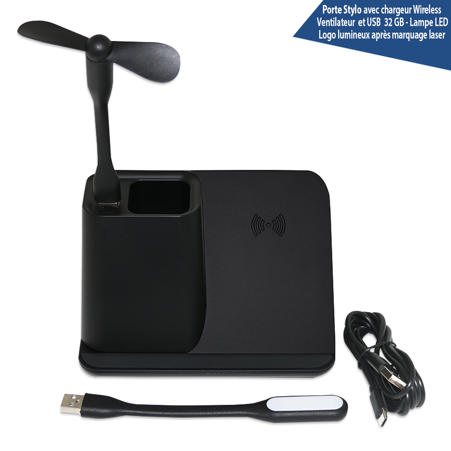 pot à crayon avec chargeur par induction