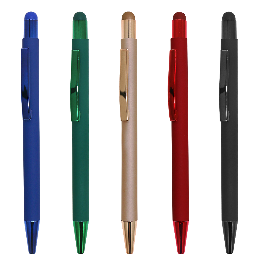 stylo en aluminium soft-touch  avec stylus