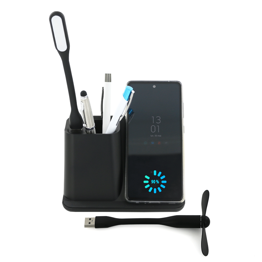 pot à crayon avec chargeur par induction