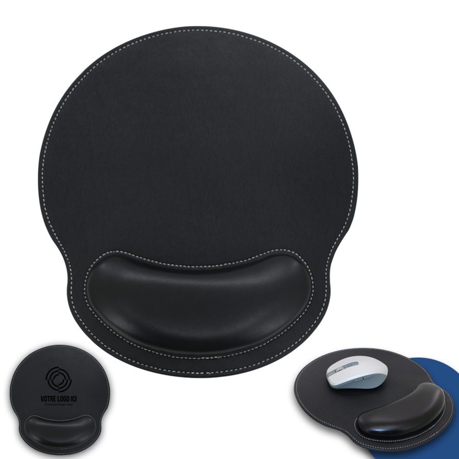 tapis de souris en similicuir avec repose poignet