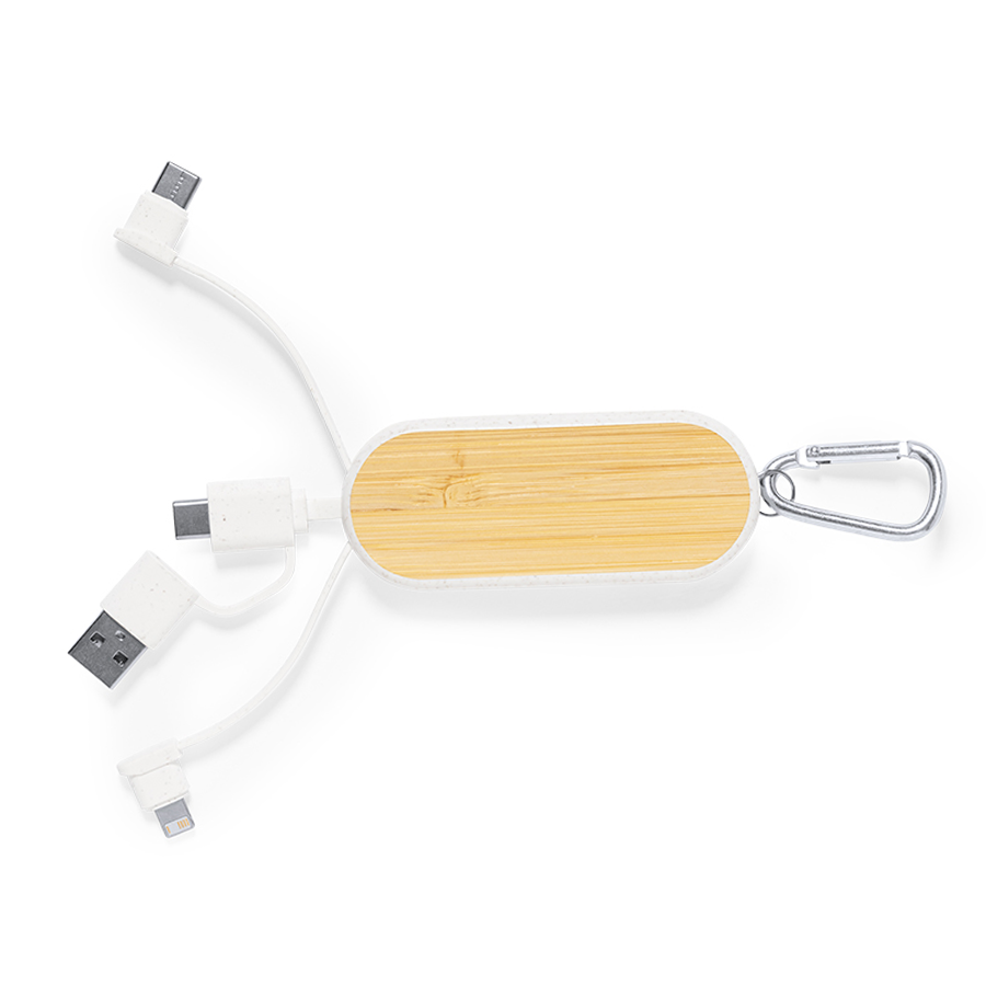 multi câble ecologique avec mousqueton