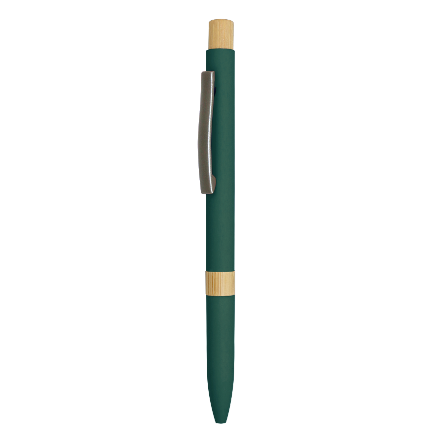 stylo en aluminium soft touch coloré et bambou