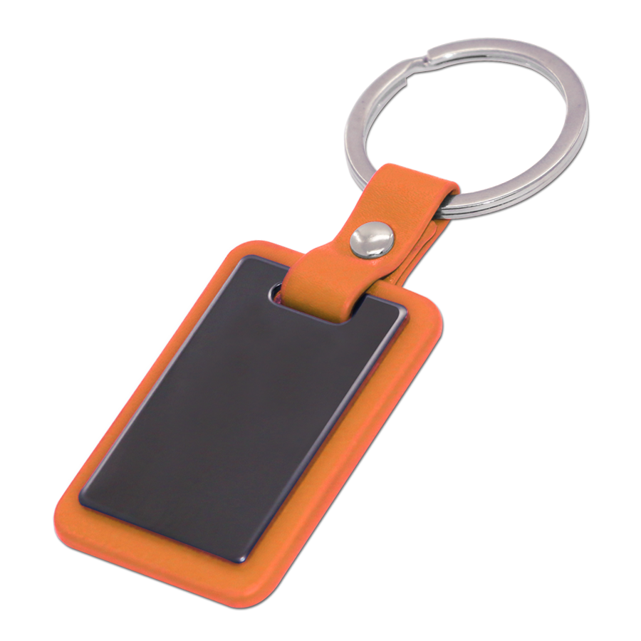 porte-clés en métal et similicuir