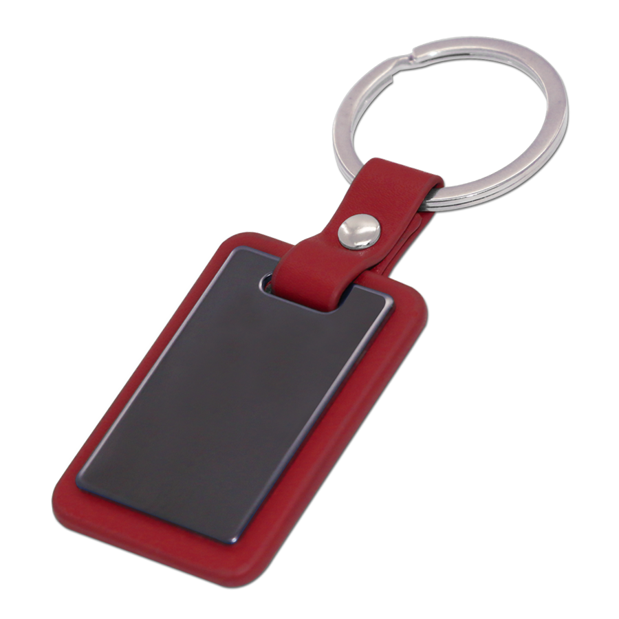 porte-clés en métal et similicuir